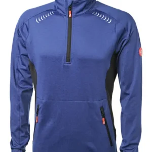 Abverkauf Fortis Elements Tech-Fleecepullover kornblau/schwarz meliert Größe L