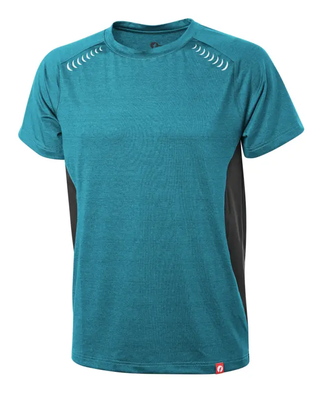 Direktkauf Fortis Elements T-Shirt Quick Dry petrol/schwarz meliert Größe 4XL