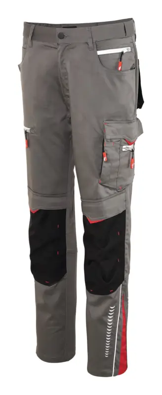 Fortis Herren-Bundhose Flex grau/schwarz/rot Größe 62 Preis Gesenkt