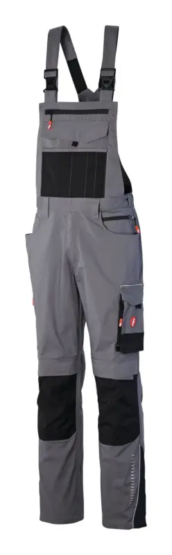 Bestpreis Fortis Herren-Latzhose Performance grau/schwarz Größe 46