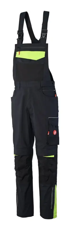 Fortis Herren-Latzhose Performance schwarz/lime Größe 114 Ausverkauf