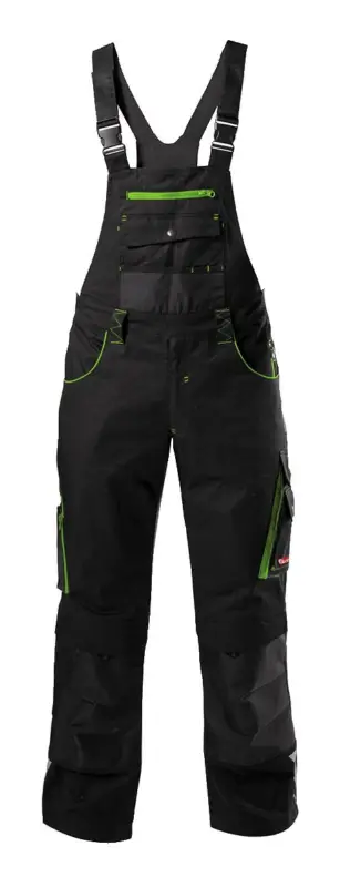 Top-Preis Fortis Herren-Latzhose twenty-four, schwarz/limegreen, Größe 48