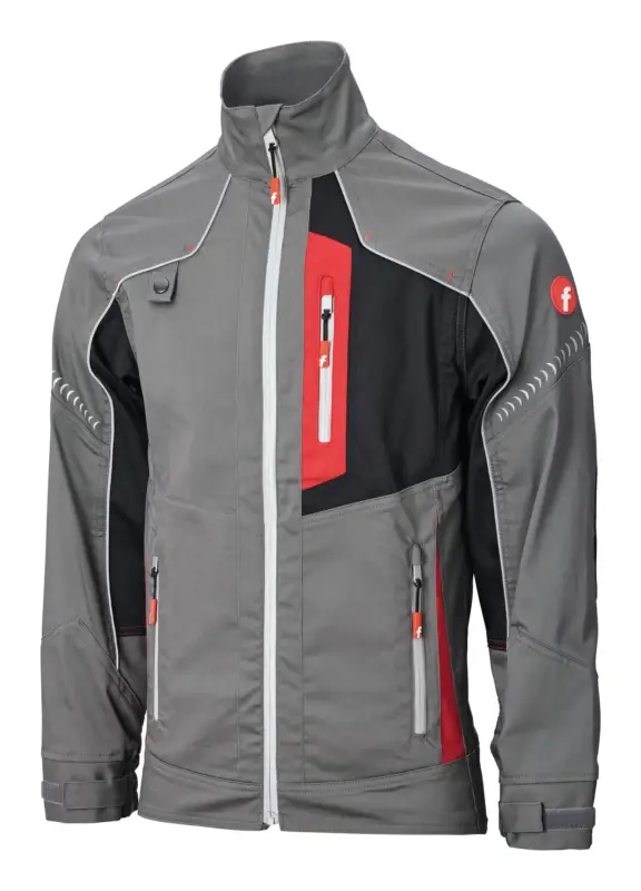 Solange Der Vorrat Reicht Fortis Jacke Flex grau/schwarz/rot Größe 3XL