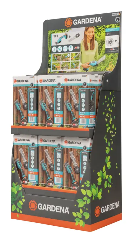 Neue Kollektion Gardena Akku-Gras- und Strauchschere PowerCut 20/18V P4A Ready-To-Use Set Display