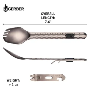 Letzte Chance Gerber Multifunktions-Essbesteck Devour TI (Titanium) (Verpackungseinheit 3 Stück)