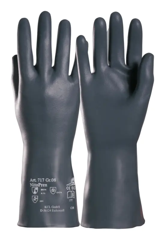 Solange Der Vorrat Reicht KCL Chemikalienschutzhandschuh Nitopren 717, Größe 8 (Verpackungseinheit 10 Paar)