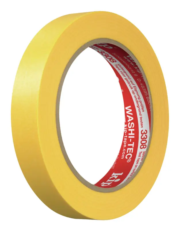Kip Washi-Tec Premium Plus 3308, Goldkrepp 18 mm x 50m, gelb (Verpackungseinheit 48 Rollen) Schnäppchen