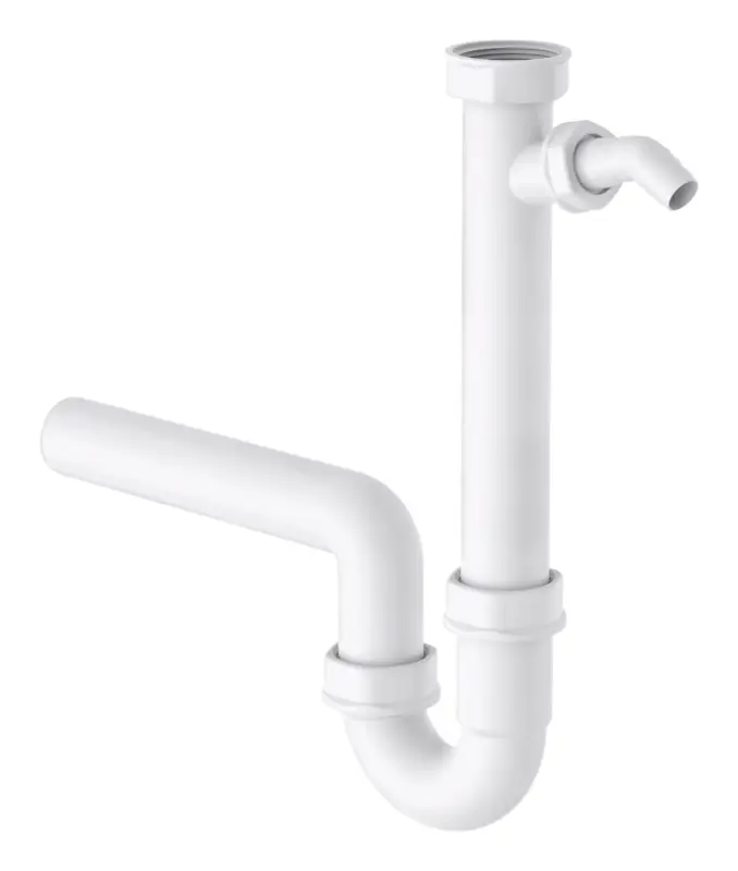 Kirchhoff Kunststoff-Spültisch-Röhrensiphon Weiß, 1 1/2" IG x 40 mm, mit 3/4" Geräteanschluss Neue Kollektion