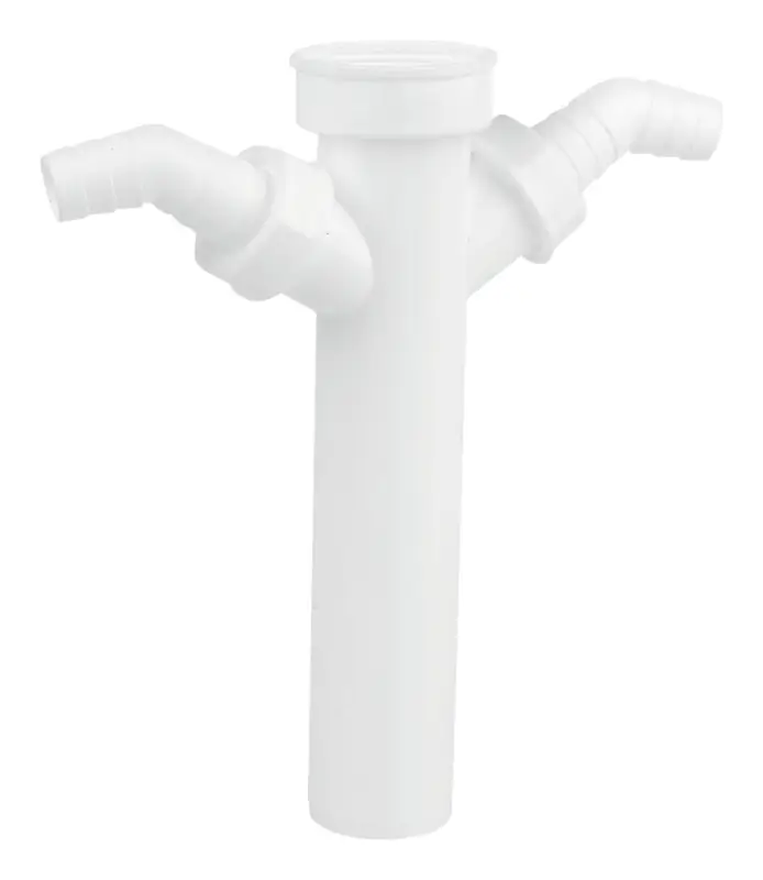 Expressversand Kirchhoff Kunststoff-Tauchrohr, Weiß, 1 1/2" IG x 250 mm, für DN40 mm Siphon, mit 3/4" Dop.-Geräteanschl.