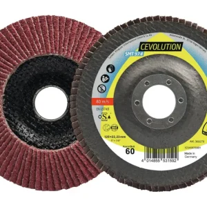 Ausverkauf Klingspor Fächerschleifscheibe SMT 974 125 x 22,23 mm gewölbt K40 Keramikkorund K40
