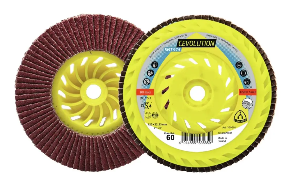 Klingspor Fächerschleifscheibe SMT 975 125 mm M14 gewölbt Keramikkorund K40 Kracherpreis