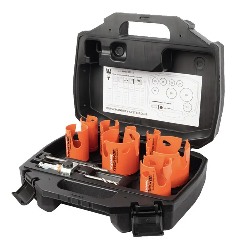 Mandrex Mehrzweck Lochsägen Set MXqs SuperXCut Elektriker D22,27,35,38,44,51, 68,76 mm Sonderangebot