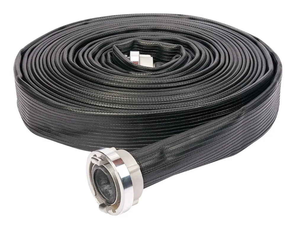 Parsch Industrieflachschlauch Profi gummiert, schwarz, C/52 mm, STORZ Kupplungen 20m Schneller Versand