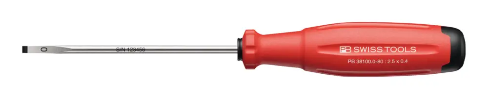 Schneller Versand PB Swiss Tools Schraubendreher Schlitz 2,5 x 0,4 x 80 mm SwissGrip EVO