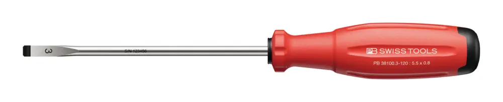 Versand Am Gleichen Tag PB Swiss Tools Schraubendreher Schlitz 5,5 x 0,8 x 120 mm SwissGrip EVO