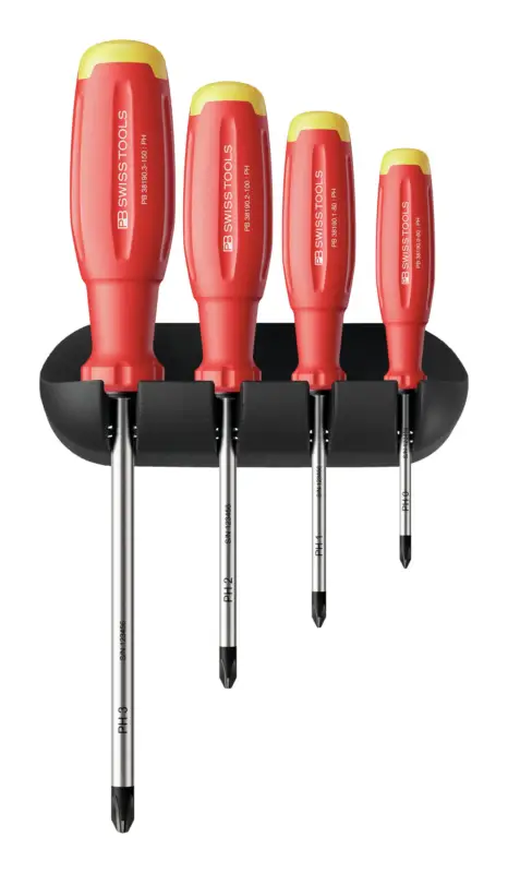 Letzte Chance PB Swiss Tools Schraubendreher-Satz 4-teilig PH im Wandhalter SwissGrip EVO