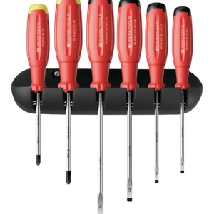PB Swiss Tools Schraubendreher-Satz 6-teilig Schlitz PH im Wandhalter SwissGrip EVO Billig