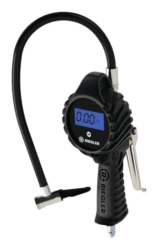 Neue Kollektion Riegler Hand-Reifenfüllmesser mit Hebelstecker, digital, ungeeicht, Manometer Ø80 mm, 0-12 bar/175 psi