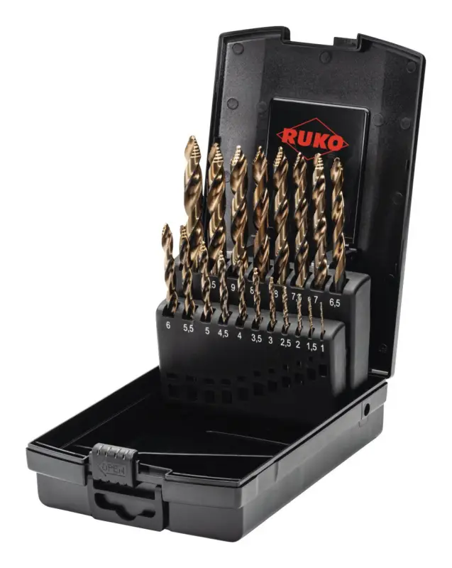 Ruko Spiralbohrer-Satz DIN338 HSS-Co5 D.1-10mm 0,5 mm, Kunststoff-Kassette, 19-teilig ULTIMATECUT Billig