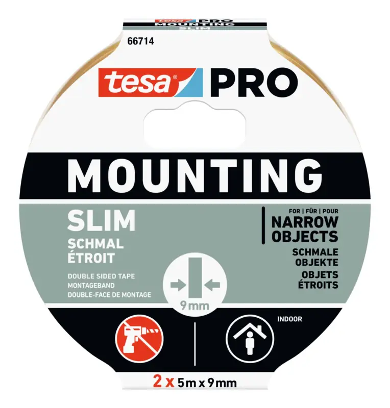 Tesa Mounting Pro 66714 Schmal, 2 x 5m 9mm (Verpackungseinheit 10 Rollen) Must-Have