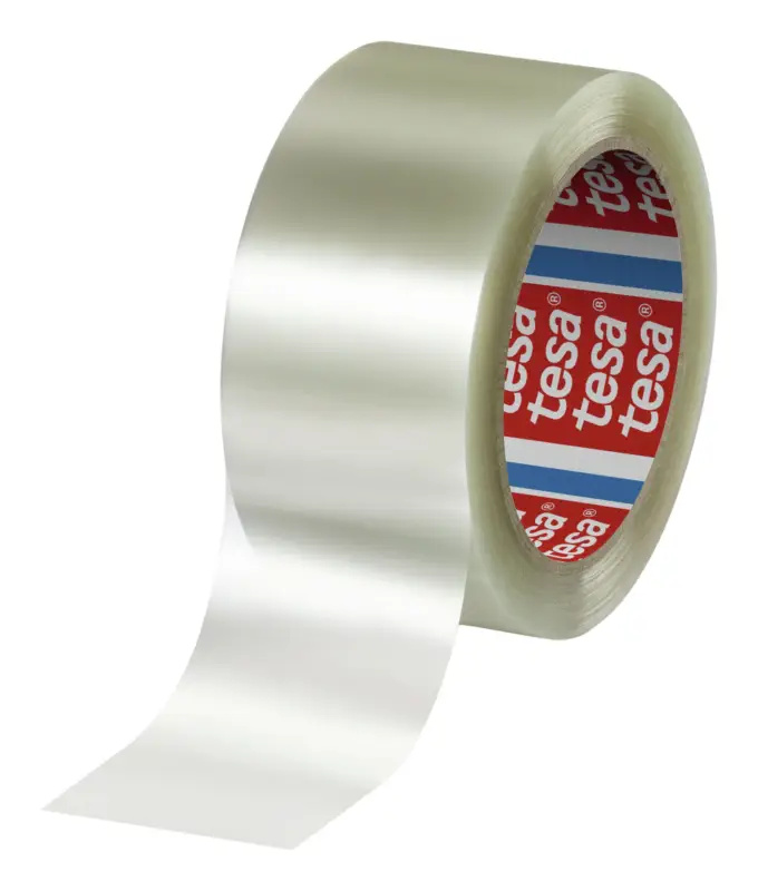 Tesa tesapack 60412 Packband 66 m x 50 mm transparent aus recyceltem PET (Verpackungseinheit 6 Rollen) Echt