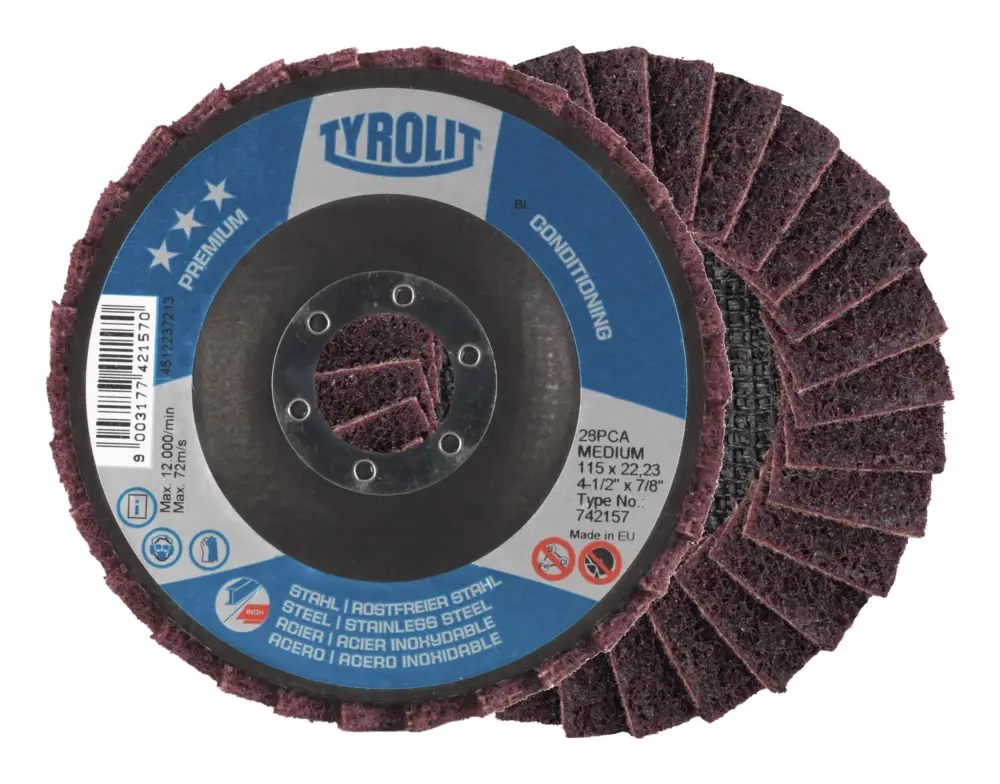Preisknaller Tyrolit Fächerschleifscheibe Vlies SCM-A 125 x 22 mm grob