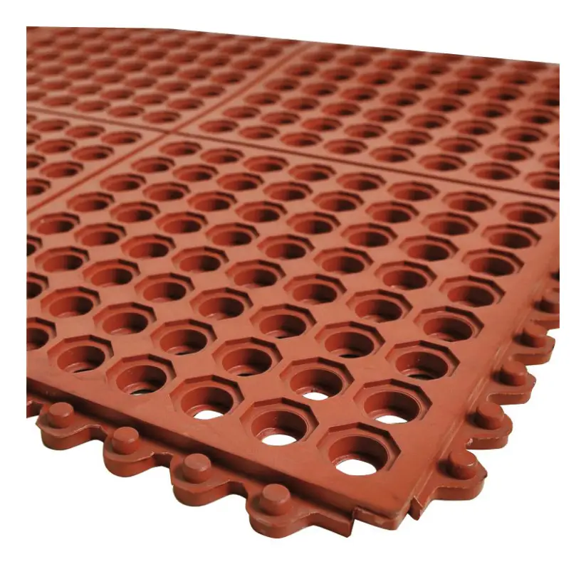 Top-Preis VR Trade Arbeitsplatzsteckmatte NBR/NR, rot, ölbeständig, offene Decke, 14 mm, 900 x 900 mm