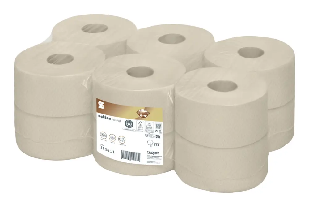 Wepa Satino PureSoft Jumbo Toilettenpapier Recycling, 2-lagig 720 Blatt Abverkauf