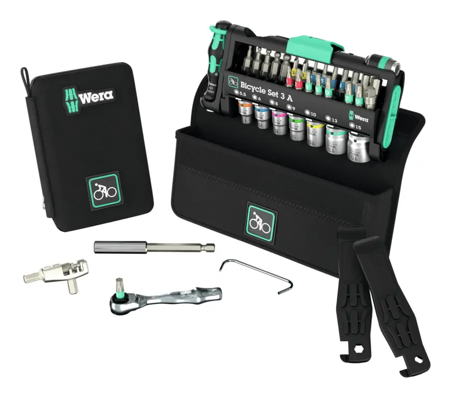 Wera Werkzeugsatz Bicycle Set 3 A, kompaktes Fahrradwerkzeug-Set für die Werkstatt und unterwegs, 40-teilig Begrenztes Angebot