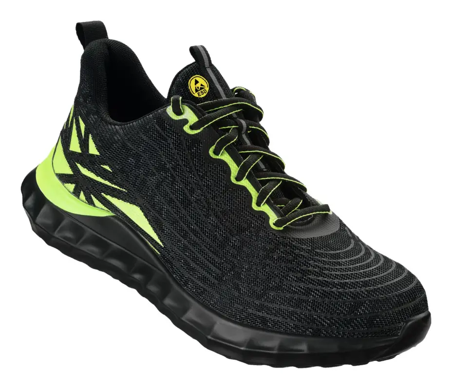 Expressversand Wica Sicherheitshalbschuh Locri Schwarz/Grün, S1PS SR ESD Größe 42 (Verpackungseinheit 1 Paar)