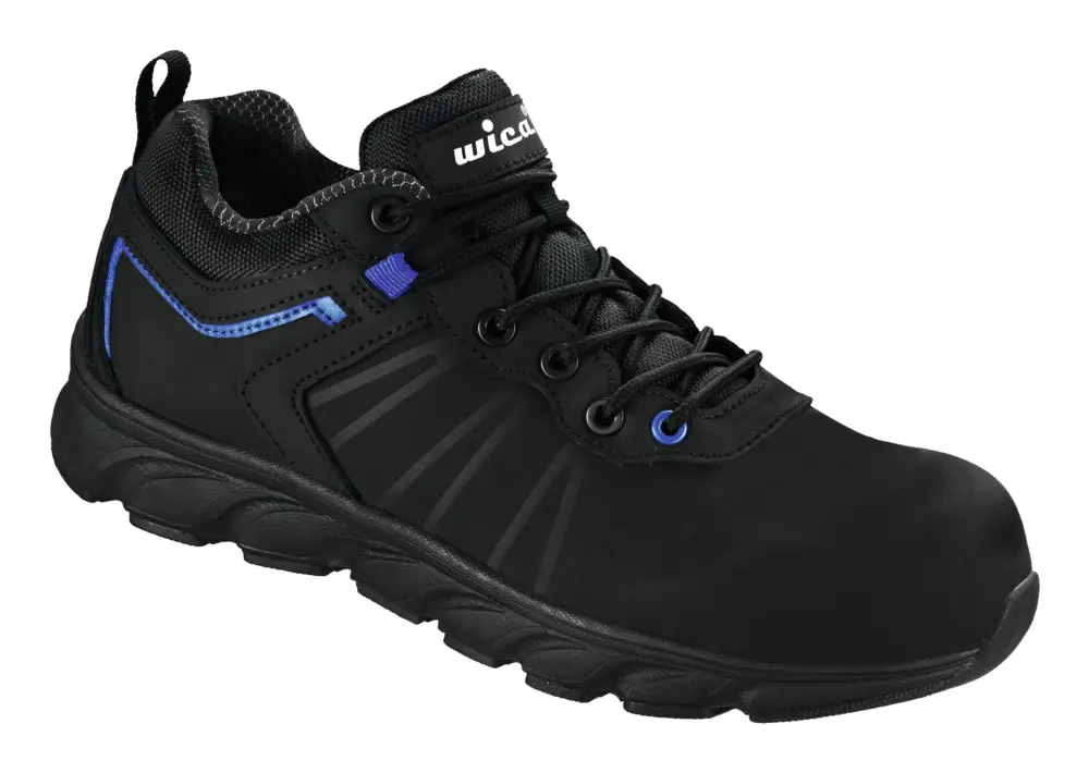 Billig Wica Sicherheitshalbschuh Vezzo Schwarz, Blau, S3 SRC Größe 47 (Verpackungseinheit 1 Paar)
