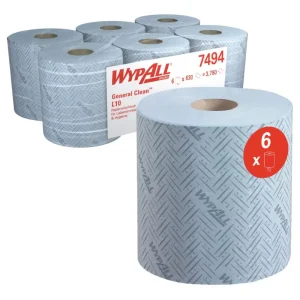 Mega-Angebot WypAll Papierwischtuch L10 für Roll Control Spender 18,5 x 38 cm blau (Verpackungseinheit 6 Rollen)
