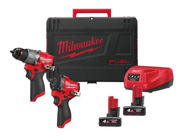 Milwaukee Akku-Maschinenset M12 FPP2X2-402X aus Akku-Kompakt-Schlagbohrschrauber & Akku-Schlagschrauber mit 2x Akku 4 Ah - in HD-Box Top-Angebot