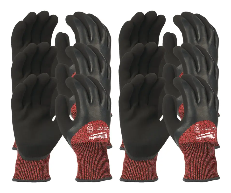 Milwaukee Kälte-Schnittschutzhandschuhe Klasse 3/C, Größe 11 (XXL) - 12er Pack (Verpackungseinheit 1 Paar) Direktkauf