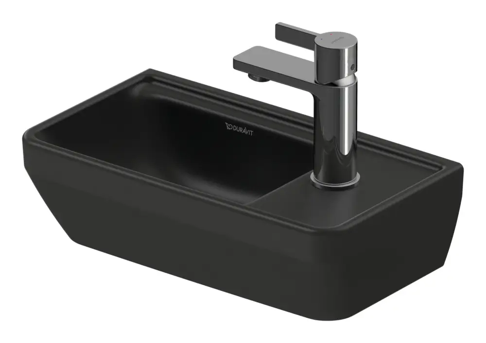 Neuheit Duravit D-Neo Handwaschbecken mit 1 Hahnloch ohne Überlauf 400 x 220 mm - Anthrazit Matt
