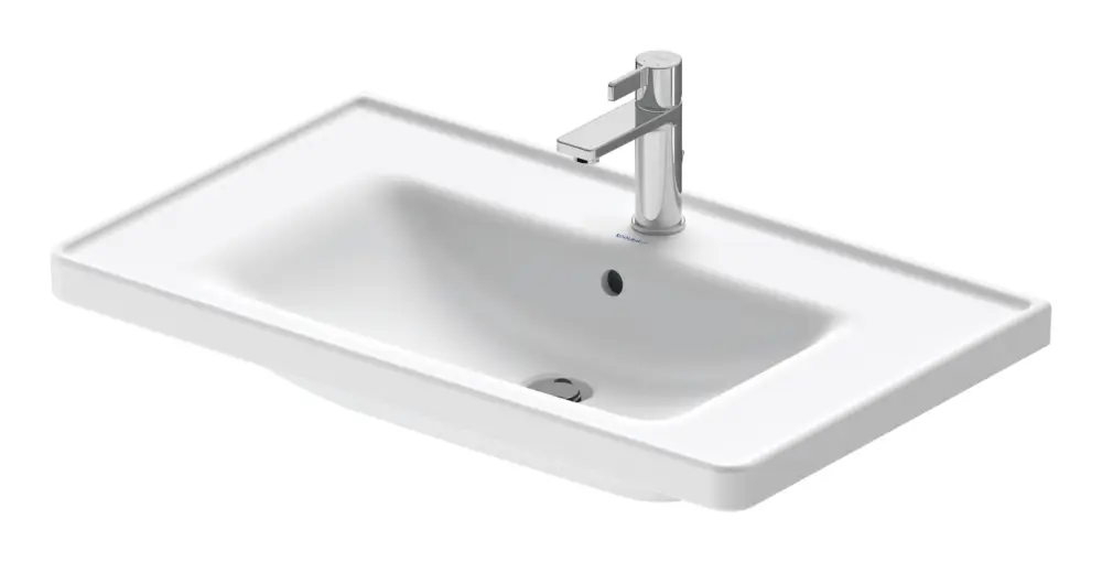 Duravit D-Neo Waschtisch mit 1 Hahnloch mit Überlauf 800 x 480 mm - Weiß Seidenmatt Finale Aktion
