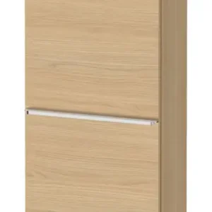 Abverkauf Duravit D-Neo Halbhochschrank mit 1 Tür Anschlag links Griff Chrom Hochglanz 400 x 1320 x 240 mm - Eiche Natur Matt