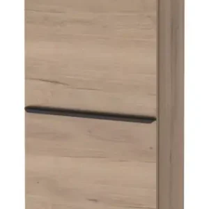 Abverkauf Duravit D-Neo Halbhochschrank mit 1 Tür Anschlag rechts Griff Diamantschwarz Matt 400 x 1320 x 240 mm - Eiche Marmoriert Matt