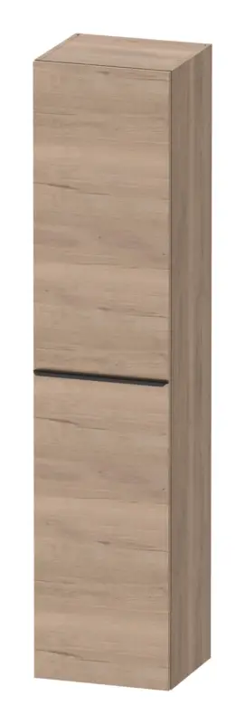 Duravit D-Neo Hochschrank mit 1 Tür Anschlag rechts Griff Diamantschwarz Matt 400 x 1760 x 360 mm - Eiche Marmoriert Matt Markenware