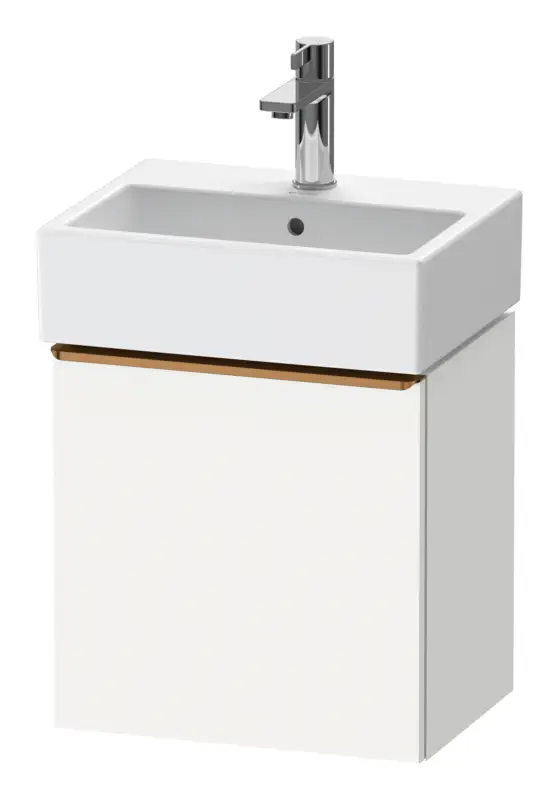 Duravit D-Neo Waschtischunterschrank mit 1 Tür Anschlag links Griff Bronze Gebürstet 434 x 440 x 322 mm - Weiß Matt Bestseller