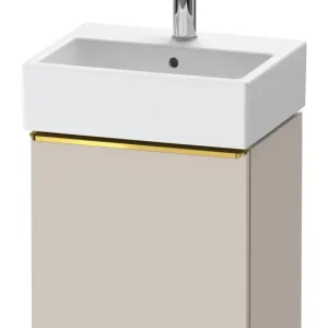 Abverkauf Duravit D-Neo Waschtischunterschrank mit 1 Tür Anschlag links Griff Gold Poliert 434 x 440 x 322 mm - Taupe Matt