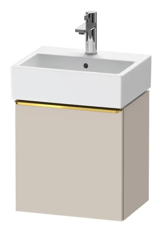 Abverkauf Duravit D-Neo Waschtischunterschrank mit 1 Tür Anschlag links Griff Gold Poliert 434 x 440 x 322 mm - Taupe Matt