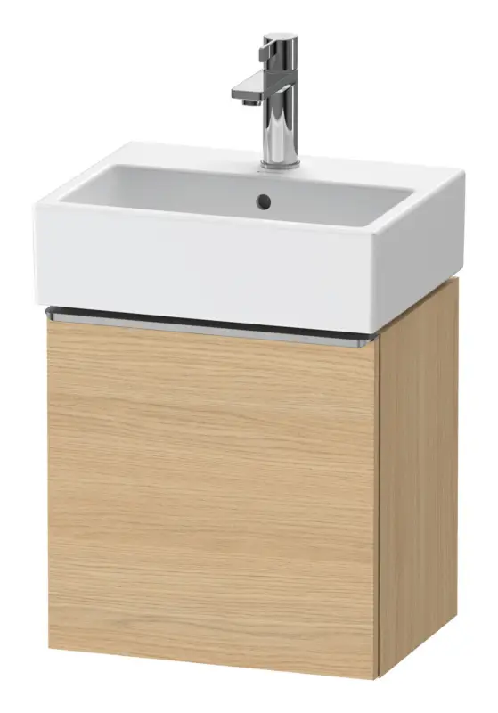 Direktkauf Duravit D-Neo Waschtischunterschrank mit 1 Tür Anschlag links Griff Edelstahl Gebürstet 434 x 440 x 322 mm - Eiche Natur Matt