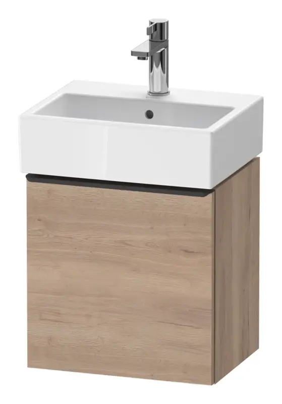 Duravit D-Neo Waschtischunterschrank mit 1 Tür Anschlag links Griff Diamantschwarz Matt 434 x 440 x 322 mm - Eiche Marmoriert Matt Markenware