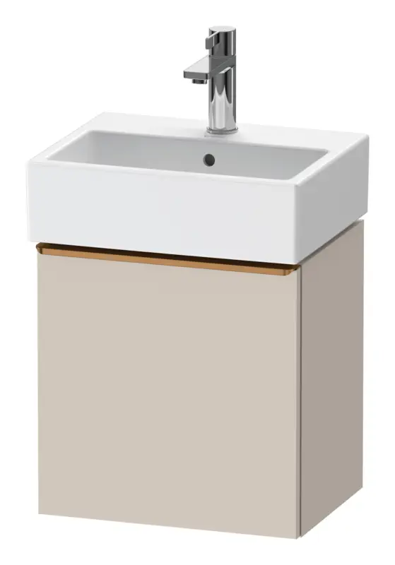 Duravit D-Neo Waschtischunterschrank mit 1 Tür Anschlag rechts Griff Bronze Gebürstet 434 x 440 x 322 mm - Taupe Matt Markenprodukt