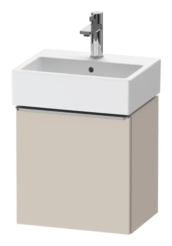 Preiswert Duravit D-Neo Waschtischunterschrank mit 1 Tür Anschlag rechts Griff Edelstahl Gebürstet 434 x 440 x 322 mm - Taupe Matt