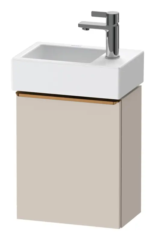 Duravit D-Neo Waschtischunterschrank mit 1 Tür Anschlag links Griff Bronze Gebürstet 364 x 440 x 222 mm - Taupe Matt Nur Heute