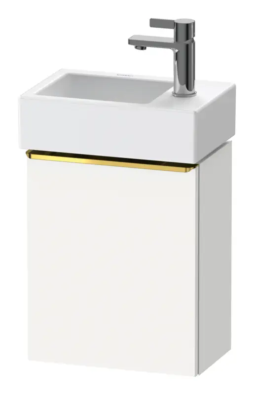 Duravit D-Neo Waschtischunterschrank mit 1 Tür Anschlag links Griff Gold Poliert 364 x 440 x 222 mm - Weiß Matt Bestseller