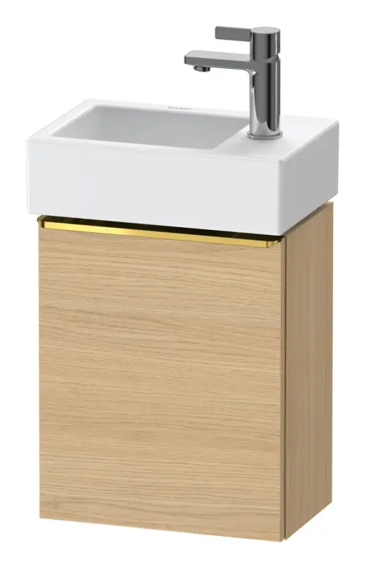 Jetzt Bestellen Duravit D-Neo Waschtischunterschrank mit 1 Tür Anschlag links Griff Gold Poliert 364 x 440 x 222 mm - Eiche Natur Matt