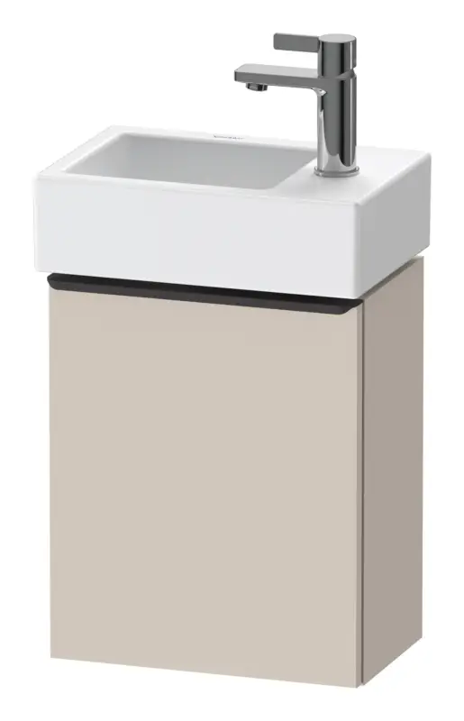 Duravit D-Neo Waschtischunterschrank mit 1 Tür Anschlag links Griff Diamantschwarz Matt 364 x 440 x 222 mm - Taupe Matt Finale Aktion